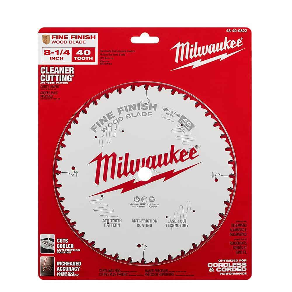 Milwaukee 8-1/4 in. x 40-Tooth Fine Finish Circular Saw Blade (2-Pack)