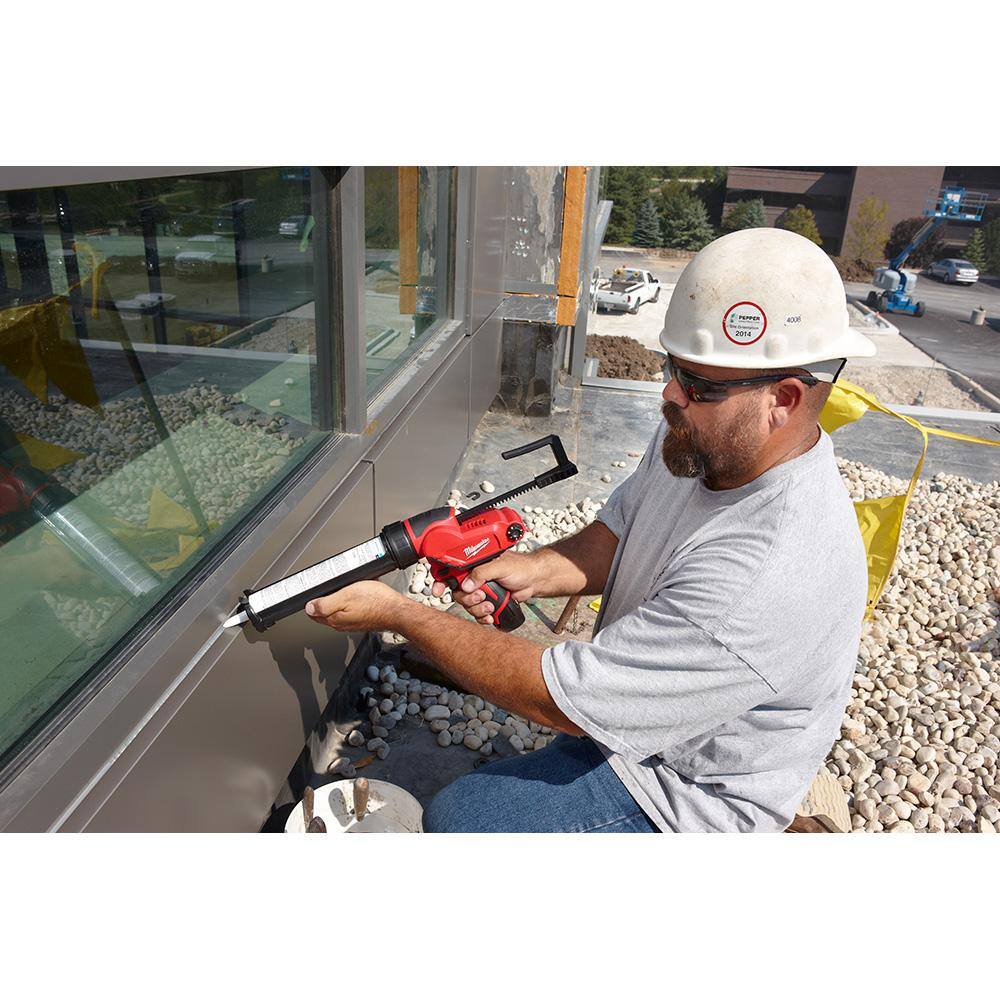 Milwaukee M12 12V Lithium-Ion Cordless 10 oz. Adhesive and Caulk Gun (Tool-Only)