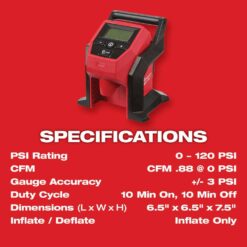 Milwaukee M12 12-Volt Lithium-Ion Cordless Electric Portable Inflator (Tool-Only)