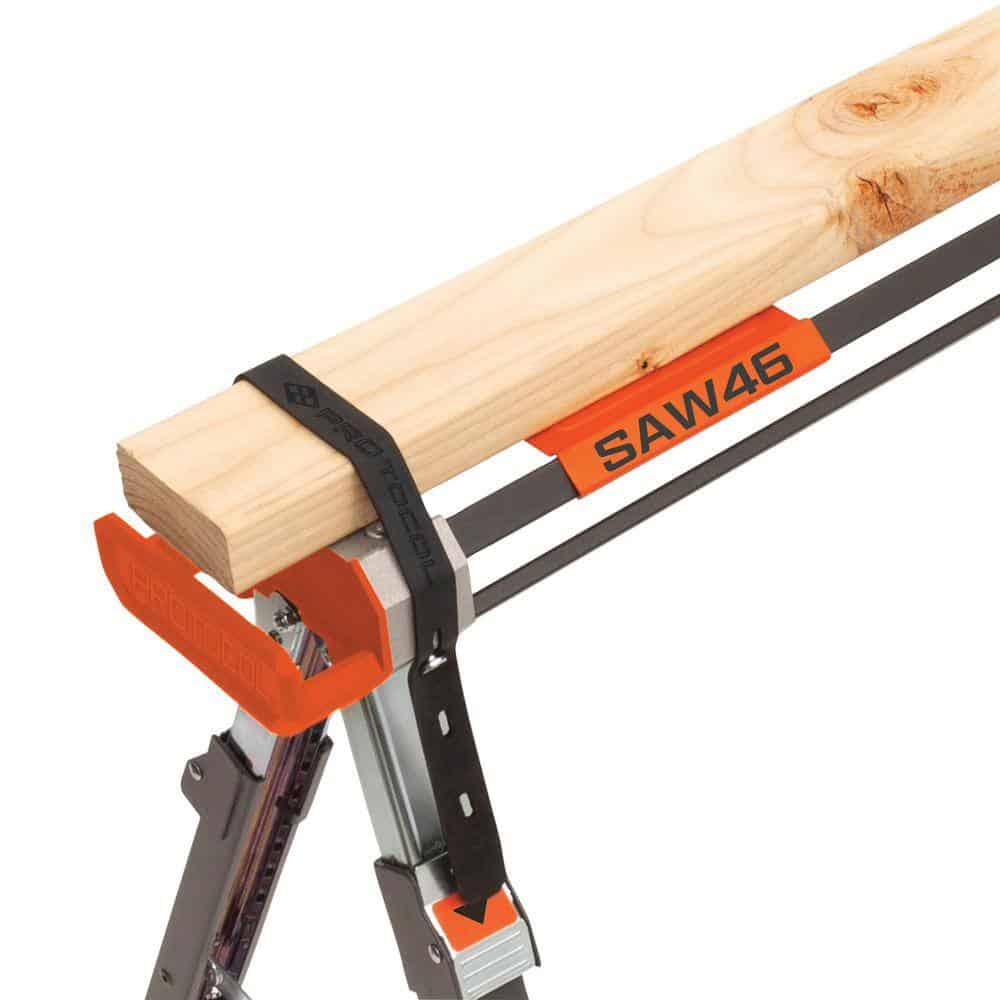 PROTOCOL SAW46 46 in. x 29 in. Lightweight Aluminum Adjustable Height Collapsible Sawhorse