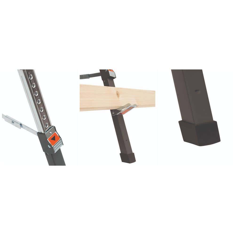 PROTOCOL SAW46 46 in. x 29 in. Lightweight Aluminum Adjustable Height Collapsible Sawhorse