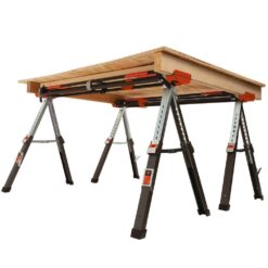 PROTOCOL SAW46 46 in. x 29 in. Lightweight Aluminum Adjustable Height Collapsible Sawhorse