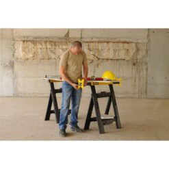 Stanley STST60626 32 in. H Plastic 2-Way Adjustable Folding Sawhorse (2 Pack)