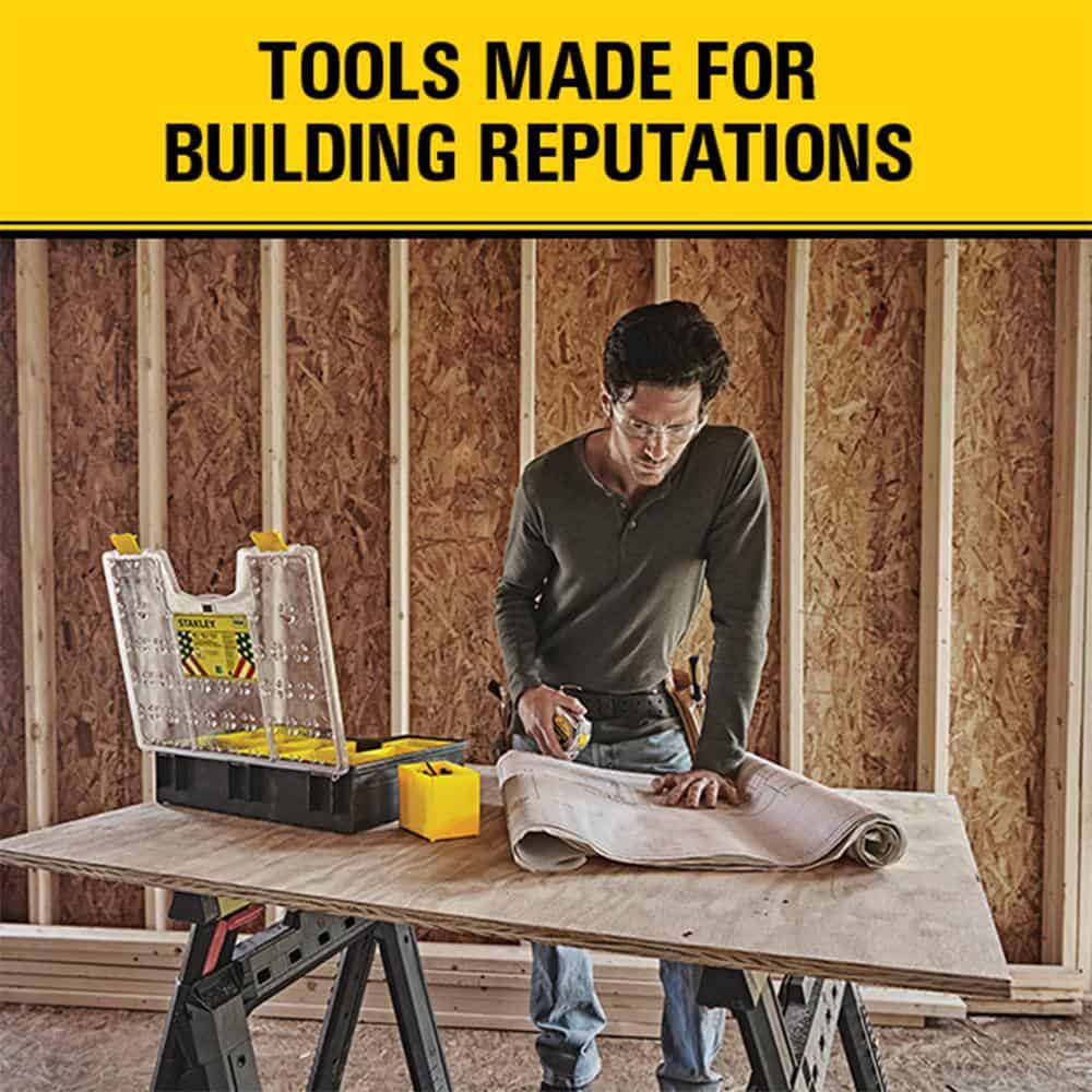 Stanley STST60626 32 in. H Plastic 2-Way Adjustable Folding Sawhorse (2 Pack)