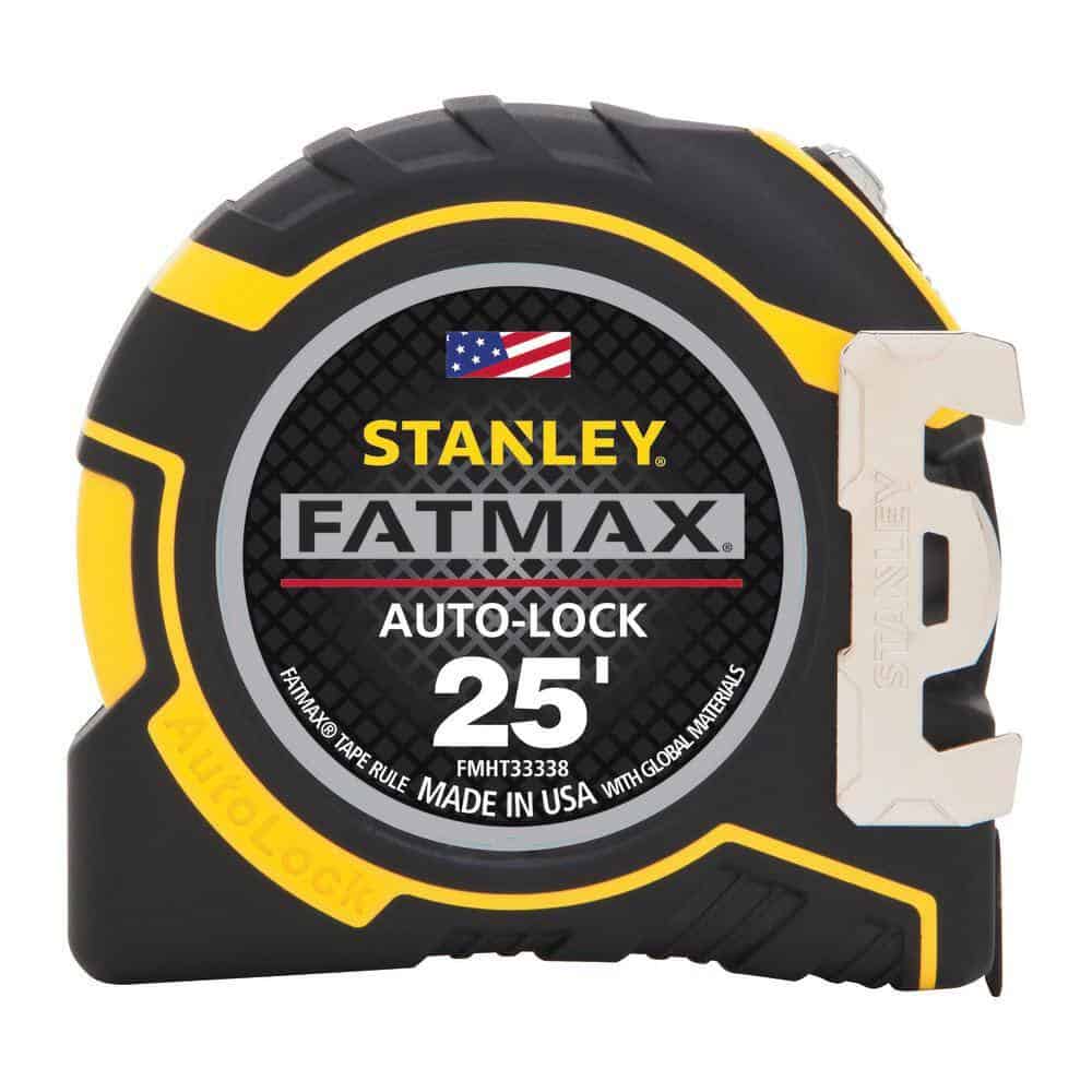 Stanley 31 in. 2-Way Adjustable Plastic Folding Sawhorse (2 Pack) and FATMAX 25 ft. x 1-1/4 in. Auto Lock Tape Measure