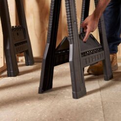 Stanley STST60952 4 in. W x 32 in. H Plastic Folding Sawhorse (2 Pack)