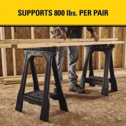 Stanley STST60952 4 in. W x 32 in. H Plastic Folding Sawhorse (2 Pack)