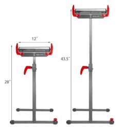 XtremepowerUS 28 in. H x 17.5 in. W Folding Roller Stand Saw Horse Height Adjustable 250 lbs. Load Capacity -Grey