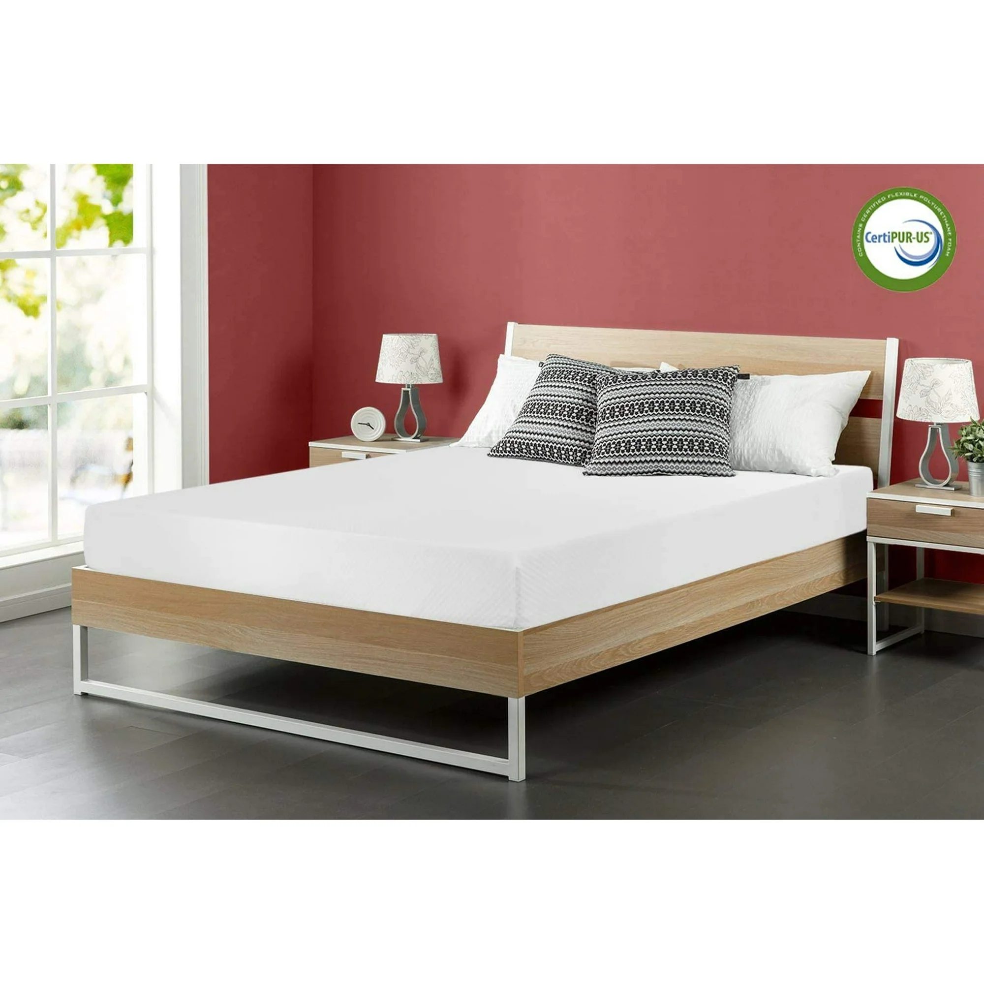 FDW 8 Inch Queen Gel Memory Foam Mattress Fiberglass Free//Bed-in-a-Box/Comfy Support