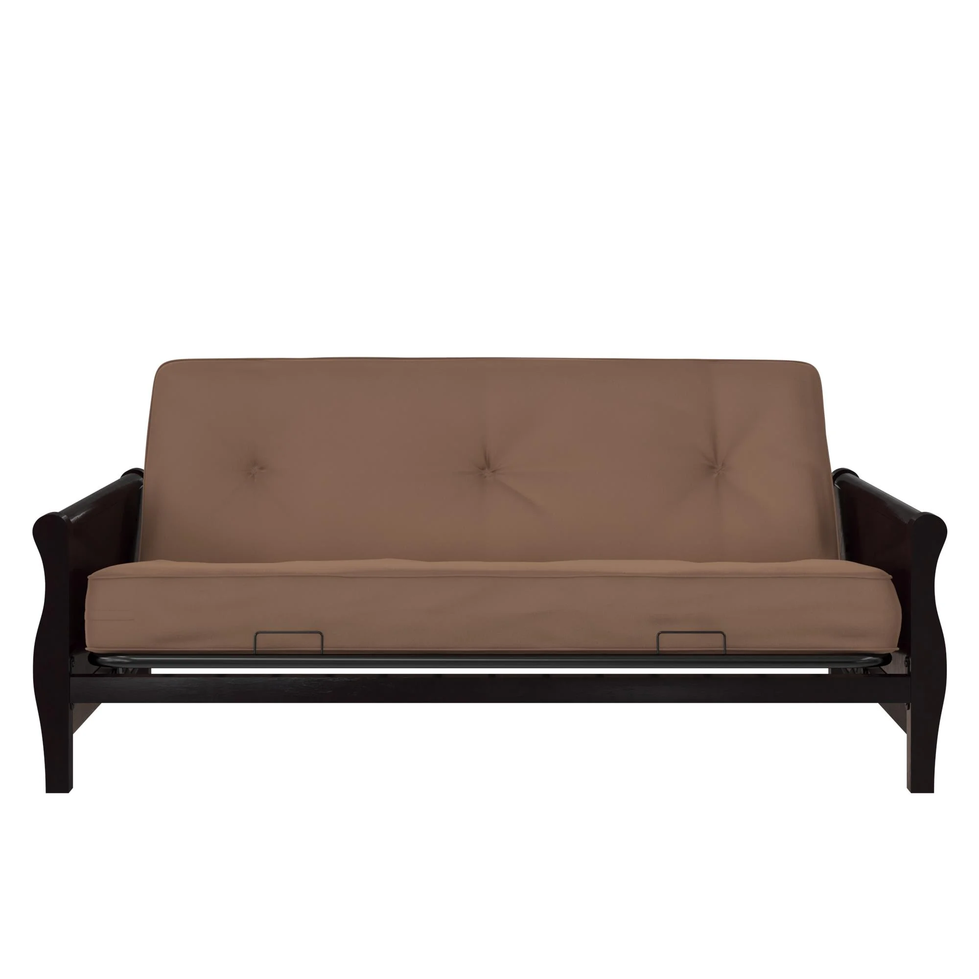 DHP Caden 8 Inch Futon Mattress with Tufted Cover and Recycled Polyester Fill, Full Size, Tan