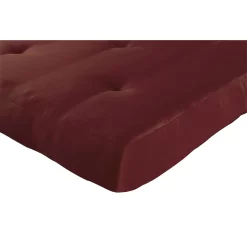 Mainstays 6 Inch Futon Mattress with Tufted Cover and Recycled Polyester Fill, Full, Ruby Red