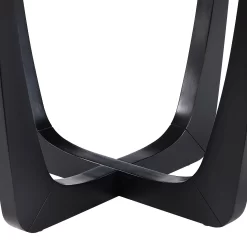 Beautiful Glass Rattan End Table, Black
