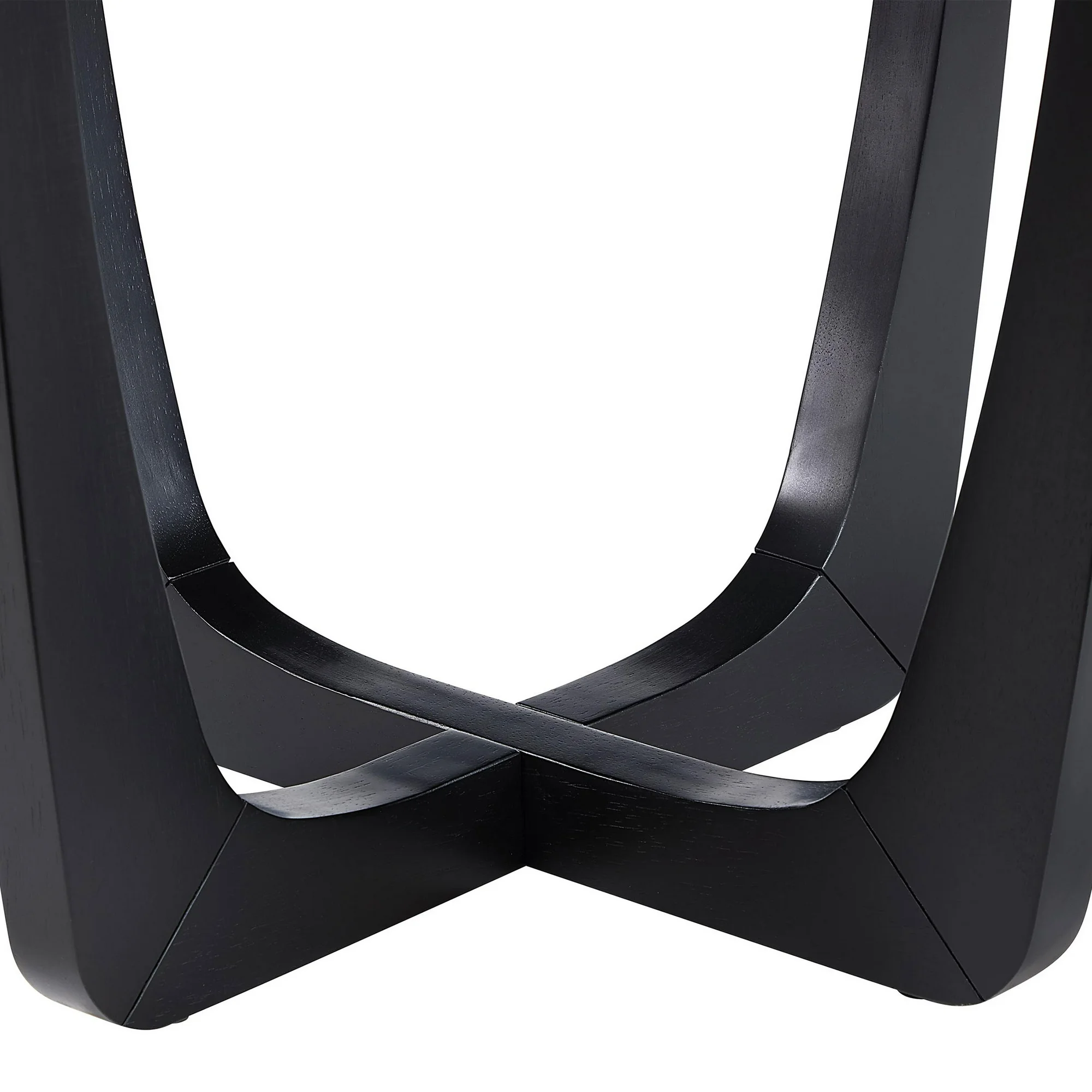 Beautiful Glass Rattan End Table, Black