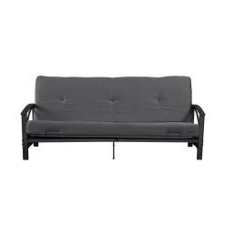 Mainstays 6 Inch Futon Mattress with Tufted Cover and Recycled Polyester Fill, Full, Gray
