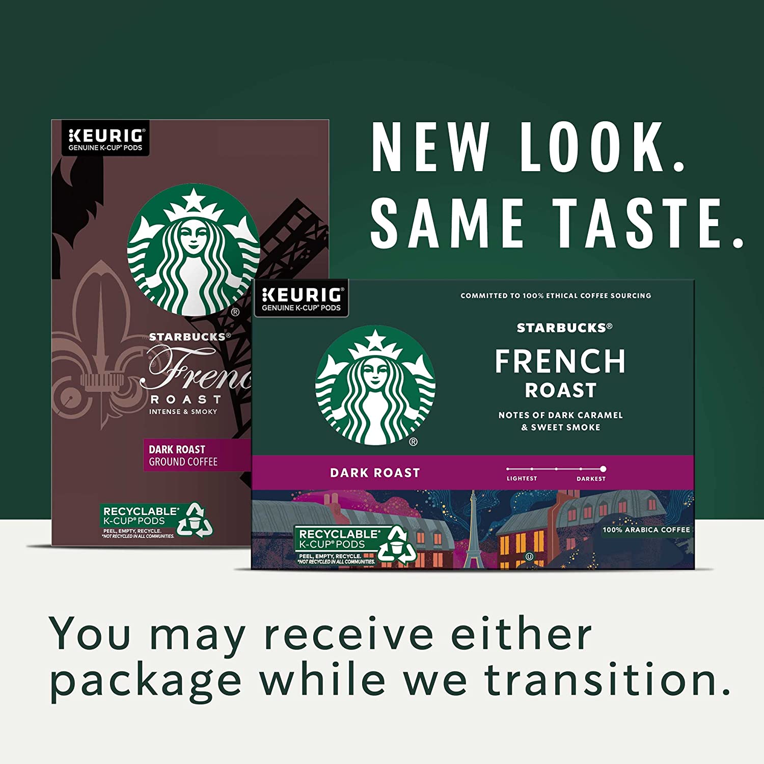 Starbucks K-Cup Coffee Pods Dark Roast Coffee French Roast Arabica 4 boxes (96 pods total) - Image 2