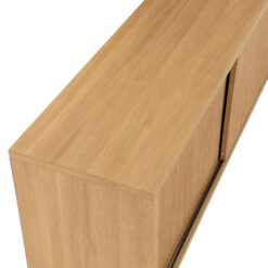 Beautiful Fluted TV Stand for TV’s up to 70” by Drew Barrymore, Warm Honey Finish