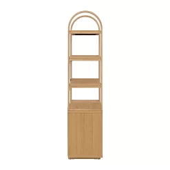 Beautiful Fluted 3-Shelf Bookcase with Storage Cabinet by Drew Barrymore, Adults, Light Honey Wood Finish