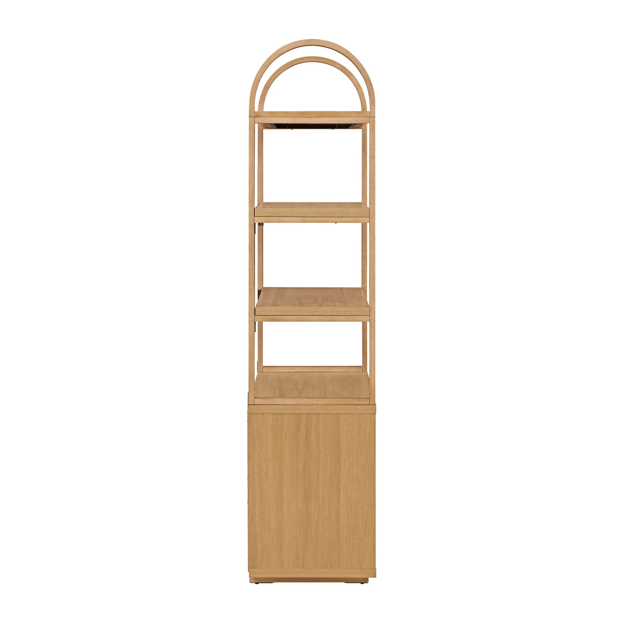 Beautiful Fluted 3-Shelf Bookcase with Storage Cabinet by Drew Barrymore, Adults, Light Honey Wood Finish