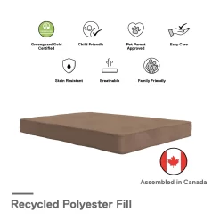 DHP Caden 8 Inch Futon Mattress with Tufted Cover and Recycled Polyester Fill, Full Size, Tan