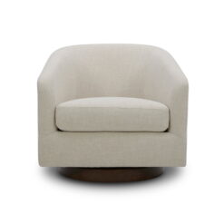 Better Homes & Gardens Bradford Wooden Base Modern Swivel Chair, Linen