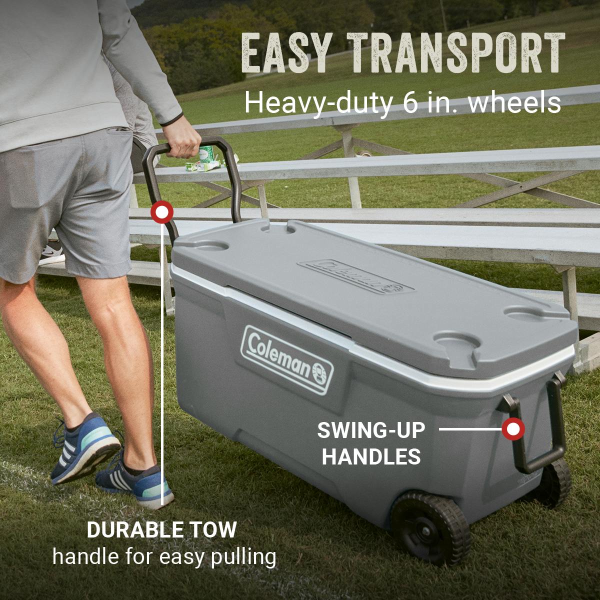 Coleman Classic Series 100-Quart Wheeled Cooler, Rock
