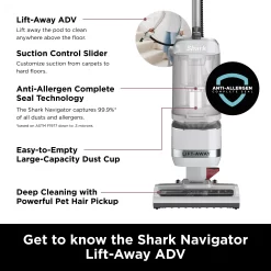 Shark Upright Vacuum, Navigator Advanced Lift-Away, HEPA Filter