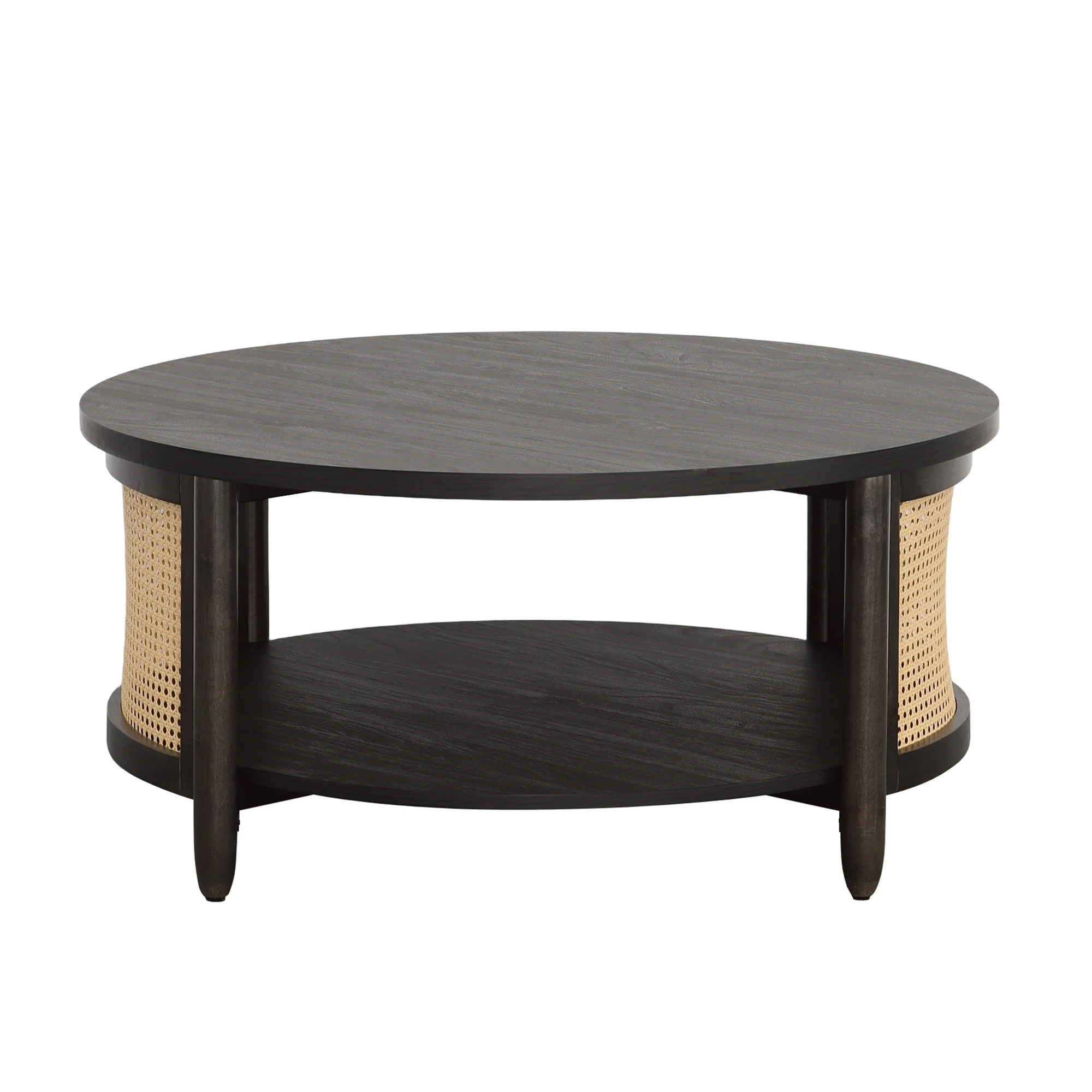 Better Homes & Gardens Springwood Caning Coffee Table, Charcoal Finish