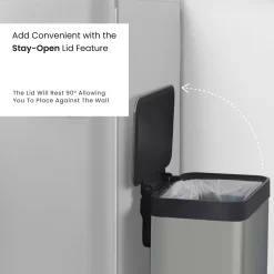 Home Zone Living 18.5 gal/70 Liter Kitchen Garbage Can Stainless Steel, Ocean Fog