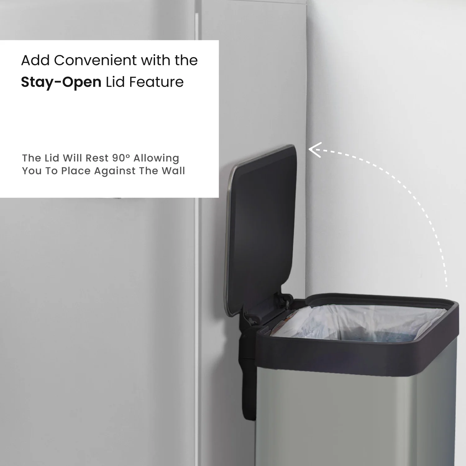 Home Zone Living 18.5 gal/70 Liter Kitchen Garbage Can Stainless Steel, Ocean Fog