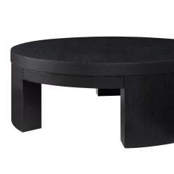Beautiful Mod Round Coffee Table by Drew Barrymore, Black Wood Finish
