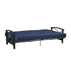 Mainstays 6 Inch Futon Mattress with Tufted Cover and Recycled Polyester Fill, Full, Blue