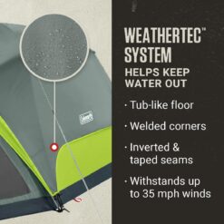 Coleman Skydome 6-Person Camping Tent with Screen Room, Rock Grey