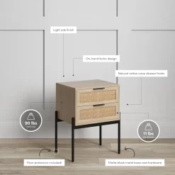 Nathan James Andrew Side Table with 2 Drawers