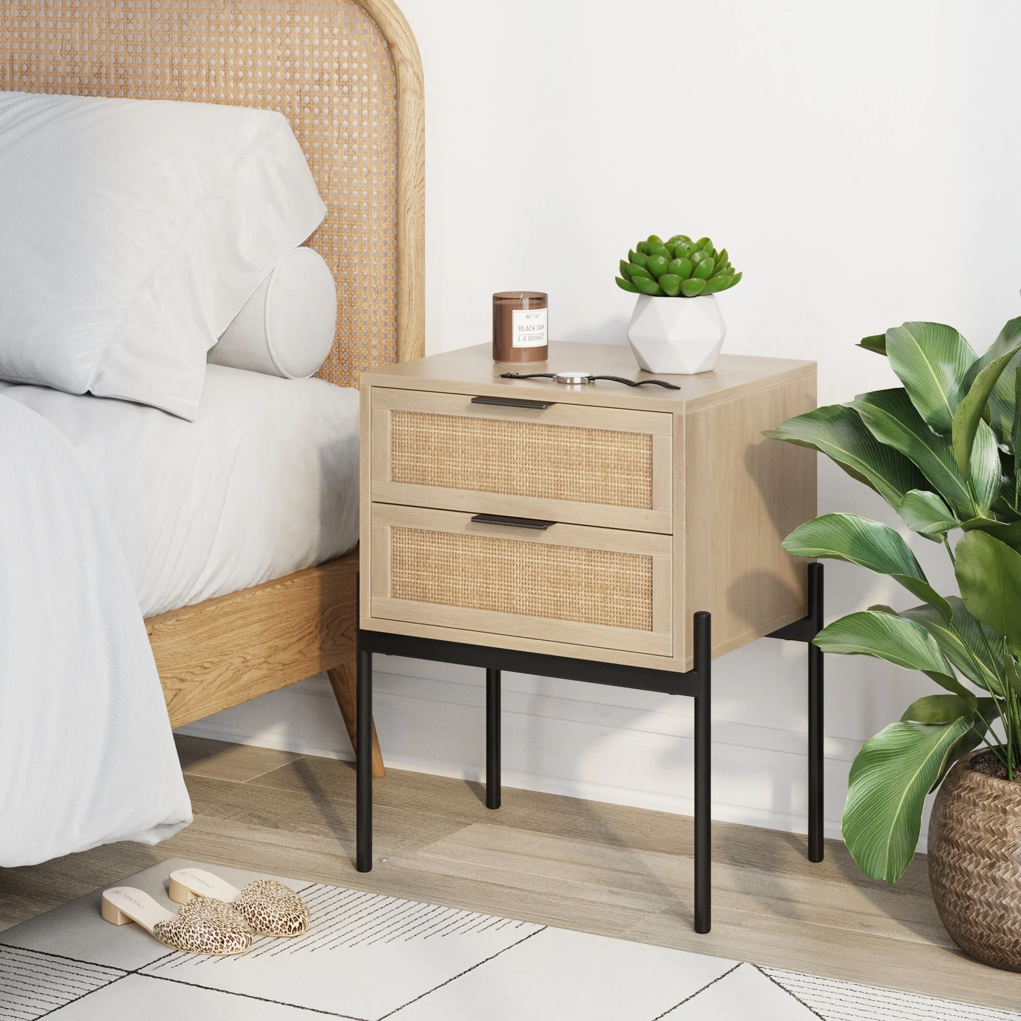 Nathan James Andrew Side Table with 2 Drawers