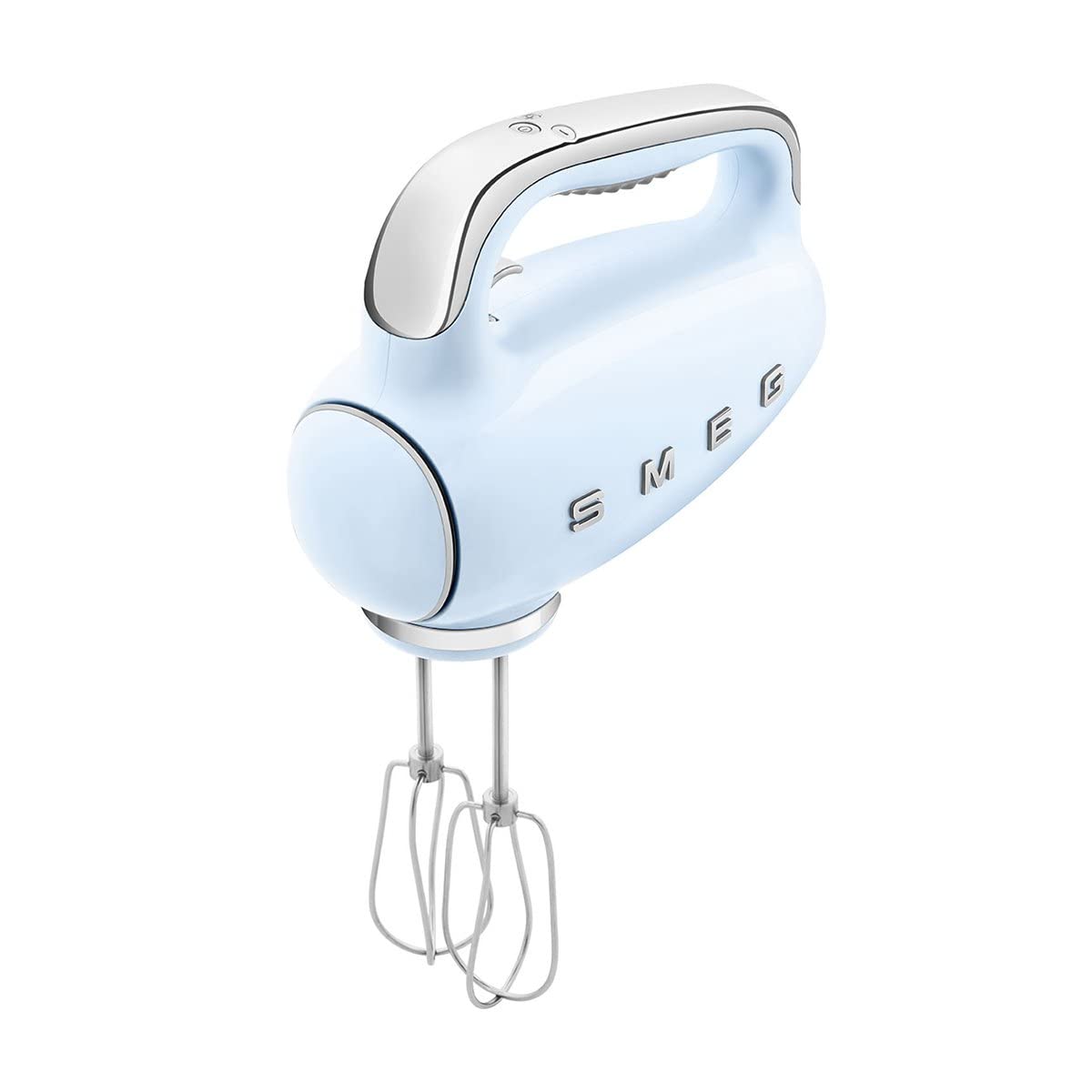 SMEG Pastel Blue 50's Retro Style Electric Hand Mixer with Set of Beaters, Set of Dough Hooks and Set of Whisks
