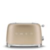 SMEG 2 Slice Toaster with 6 Presets and Defrost Function and Removable Crumb Tray TSF01CHMUS, Matte Champagne