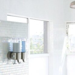 simplehuman Triple Wall Mount Shower Pump, 3 x 15 fl. oz. Shampoo and Soap Dispensers, Stainless Steel