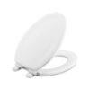 KOHLER 20466-0 Stonewood Elongated Toilet Seat with Quiet-Close Lid, Molded Wood Toilet Seat, White