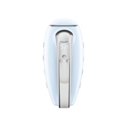SMEG Pastel Blue 50's Retro Style Electric Hand Mixer with Set of Beaters, Set of Dough Hooks and Set of Whisks