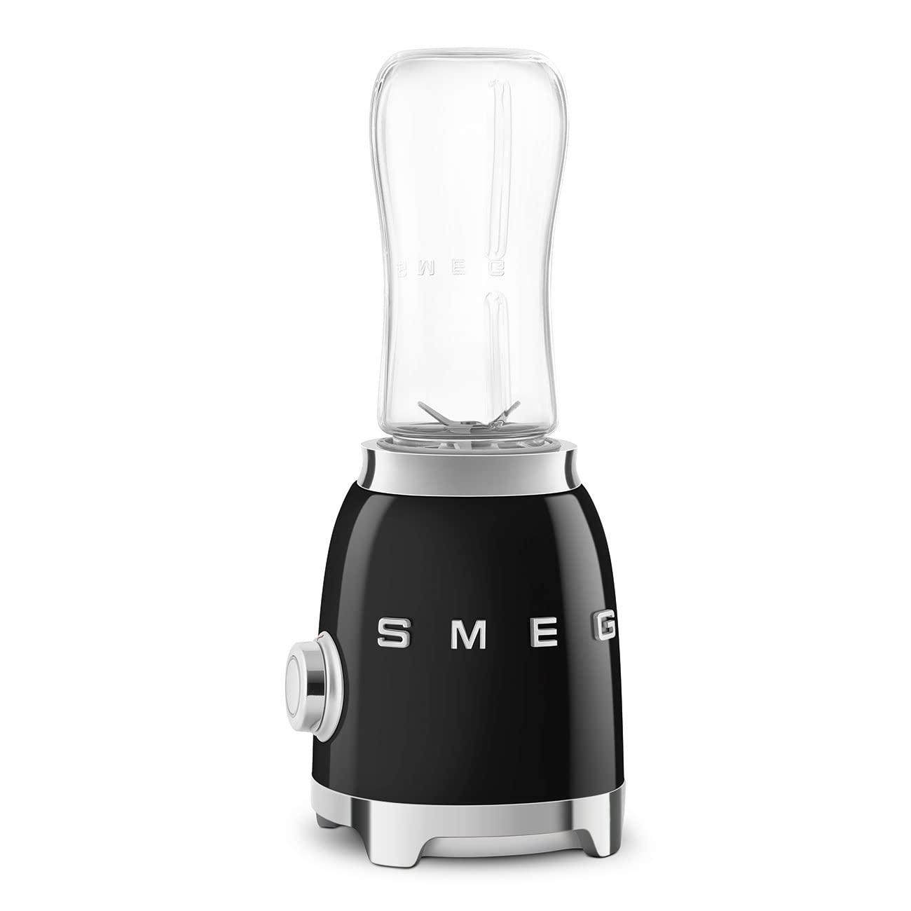 SMEG 50's Retro Style Personal Blender with Backlit Knob and Two 600 ML BPA Free bottles, Black