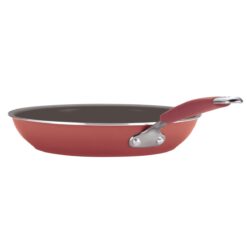 Rachael Ray Cucina Nonstick Cookware Pots and Pans Set, 12 Piece, Cranberry Red