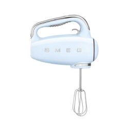 SMEG Pastel Blue 50's Retro Style Electric Hand Mixer with Set of Beaters, Set of Dough Hooks and Set of Whisks