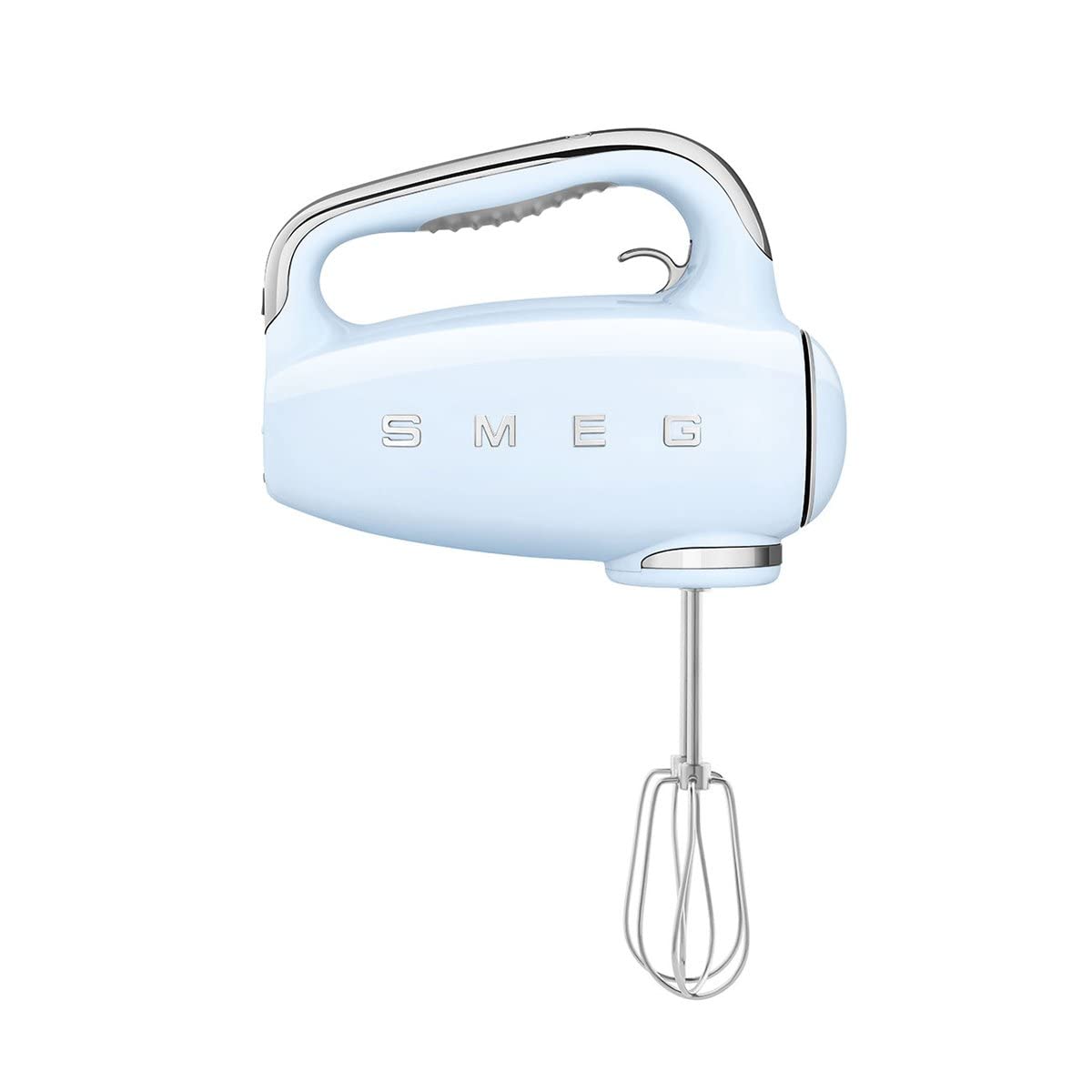 SMEG Pastel Blue 50's Retro Style Electric Hand Mixer with Set of Beaters, Set of Dough Hooks and Set of Whisks