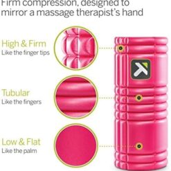 TRIGGERPOINT Performance Therapy Grid Foam Roller for Exercise, Deep Tissue Massage and Muscle Recovery, Original (13-Inch), Pink