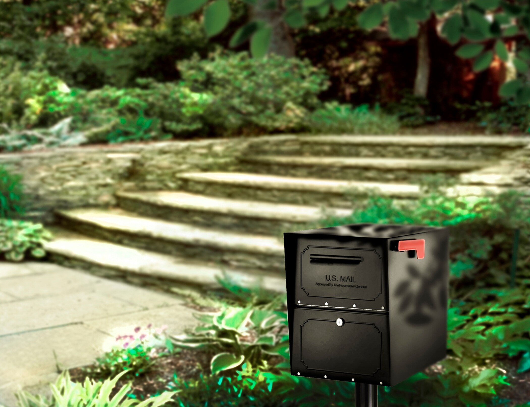Architectural Mailboxes Oasis TriBolt Locking Metal Extra Large Mailbox Black - Image 13
