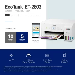 Epson EcoTank ET-2803 Wireless All-in-One Cartridge - Free Printer