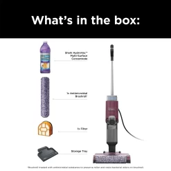 Shark HydroVac 3in1 Vacuum, Mop & Self-Cleaning Corded System, with Antimicrobial Brushroll* & Multi-Surface Cleaning Solution, WD100