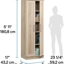 Sauder HomePlus Two Door Storage Cabinet/Pantry Cabinet, Pacific Maple Finish