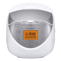 CUCKOO Micom Rice Cooker 6 Cup Uncooked / 12 Cup Cooked, Nonstick Small Rice Cooker White & Silver (CR-0632F)