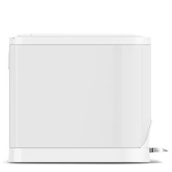simplehuman 10 Liter / 2.6 Gallon Butterfly Lid Bathroom Step Trash Can, White Steel